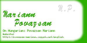 mariann povazsan business card